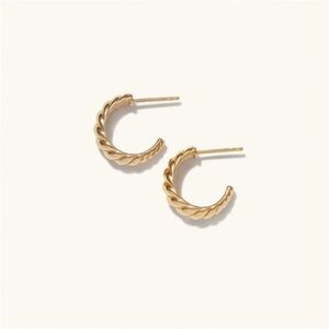 Mejuri Gold Croissant Dome Hoop Earrings